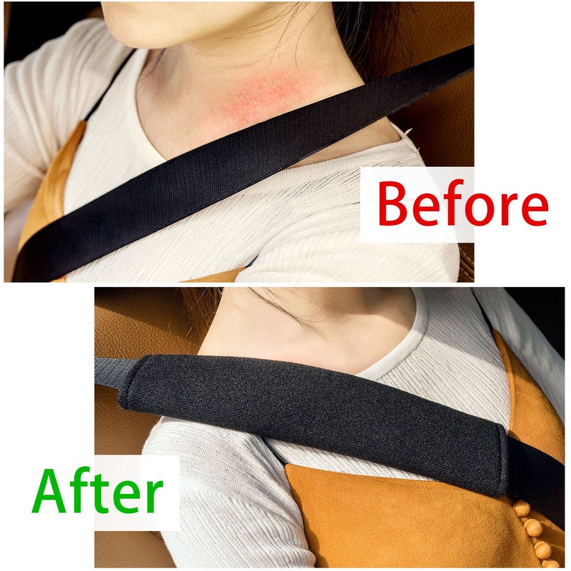 Petutu 6PCS Car Seat Belt Covers, Soft Shoulder Strap Pad for a More Comfortable Drivinger,Soft Car Safety Seatbelt Strap for Adults -Black - Image 5